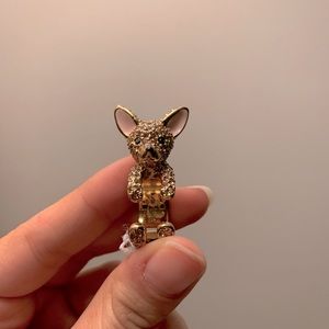 KATE SPADE Gold Plated  Chihuahua Dog Ring Size 7